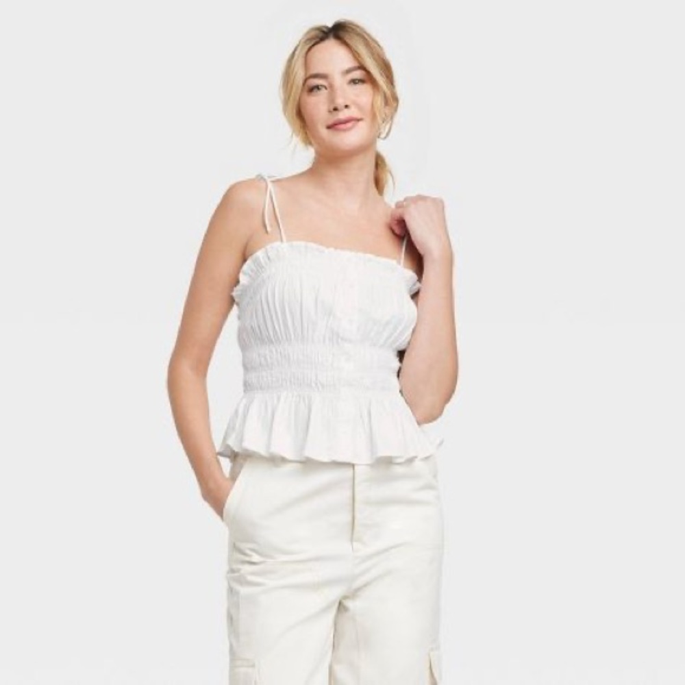 Universal Thread Peplum White Tank Top